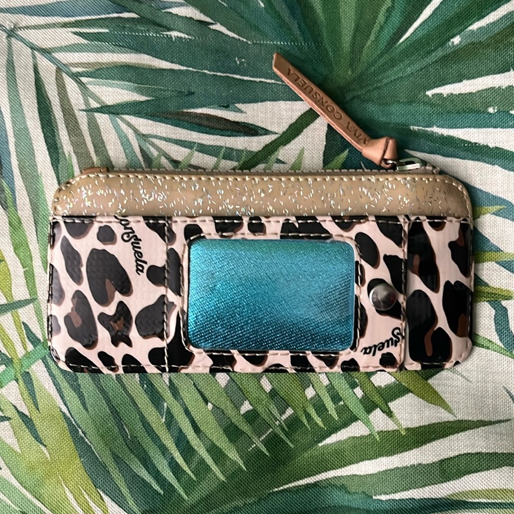 Consuela Mona Brown Leopard NWOT Card Organizer